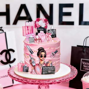 pink Chanel cake