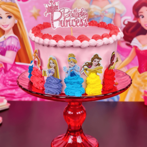 pink birthday princess cake