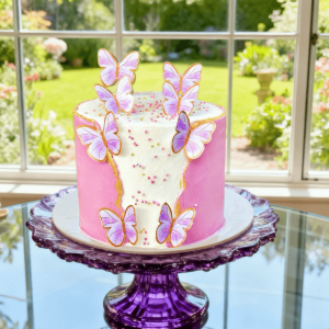 trending butterfly purple cake