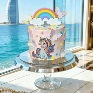 unicorn rainbow butterfly cake