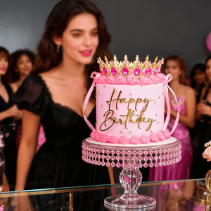 vintage pink crown cake