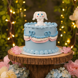 white doll vintage cake