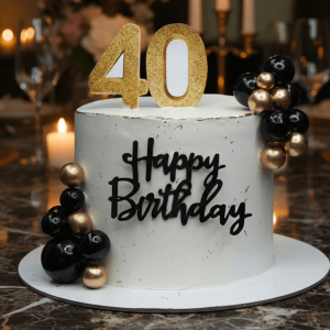 Husband gold black cake