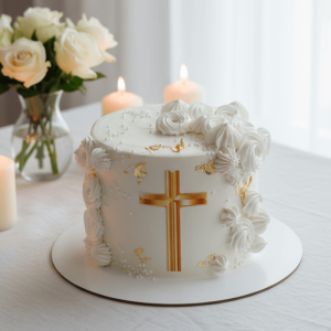White cross cake