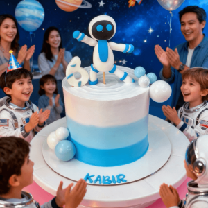 astronaut space theme cake