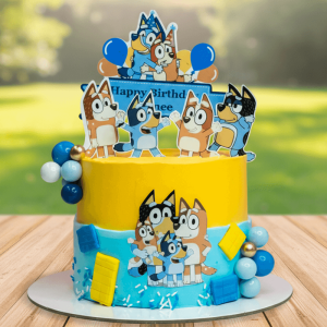 bluey theme cake