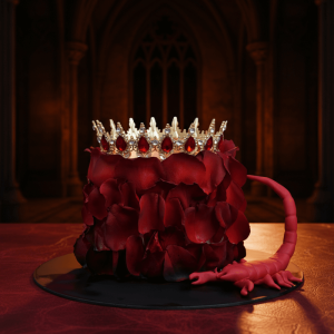 crown red roses cake