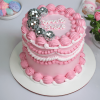 disco ball pink vintage cake