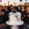 graduation vintage ribbon cake