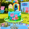 peppa pig rainbow cake