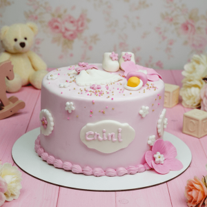 pink baby shower cake