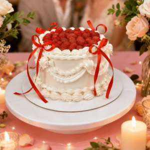 raspberry red ribbon cake