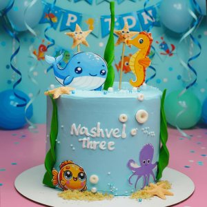 sea horse baby shark cake