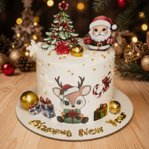 Santa gift christmas cake