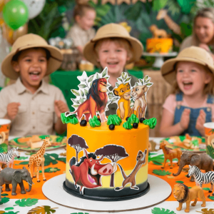 jungle safari lion king cake