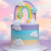 rainbow clouds cake