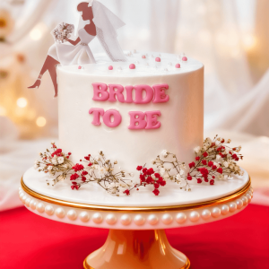 bride to be white cake