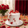 red hearts valentines day cake
