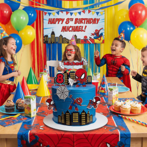 spiderman theme cake