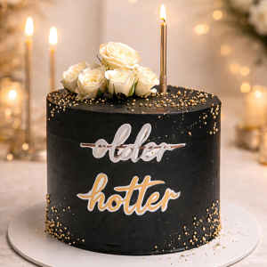 black rose flower cake