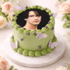 butterfly green photo cake