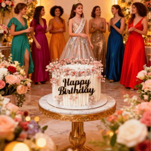 flower pink and white cake