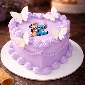 heart stitch purple cake