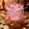 pink rose vintage cake