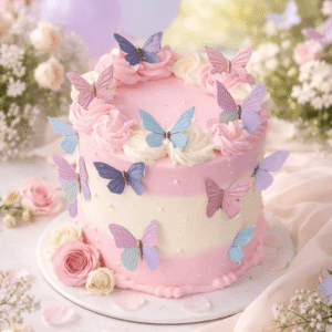 blossom butterfly cake