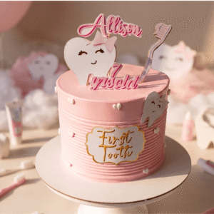 first tooth theme cake