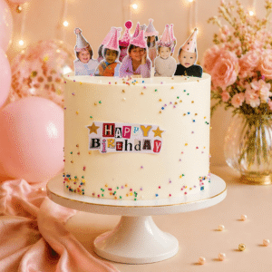 ivory stars birthday cake
