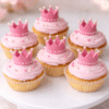 pink crown cupcakes