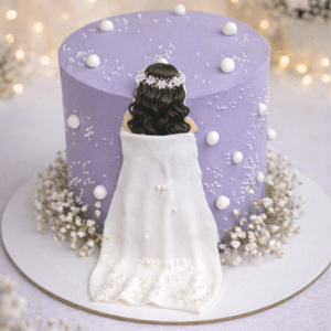 purple wedding girl cake