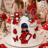 red butterfly girl cake