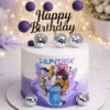 silver disco balls kpop cake