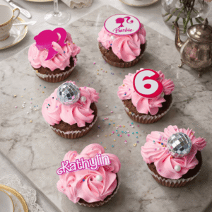 barbie discoball cupcakes