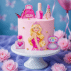 barbie makeup theme cake