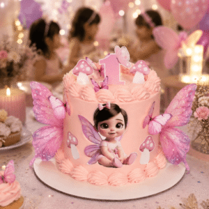 butterfly baby girl cake