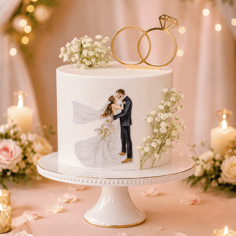 engagement photo cake