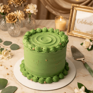 green vintage cake