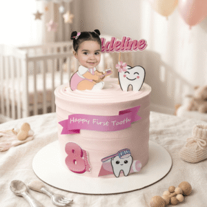 happy first tooth cake