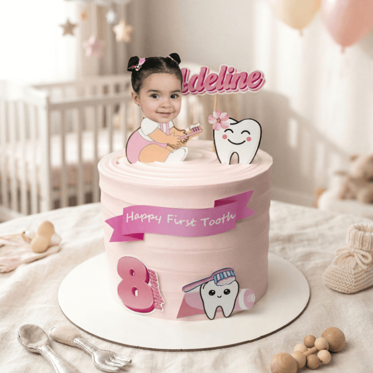 happy first tooth cake