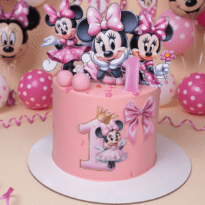 mini mouse pink bow cake
