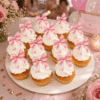 pink bow cupcakes