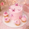 pink butterfly flutter cake