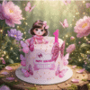 princess butterfly bow cake