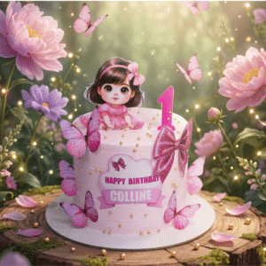 princess butterfly bow cake