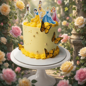 princess butterfly yellow cake