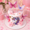 unicorn girl butterfly cake