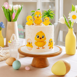 yellow duck theme cake